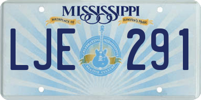 MS license plate LJE291