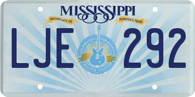 MS license plate LJE292