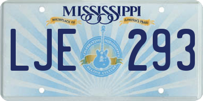 MS license plate LJE293