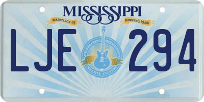 MS license plate LJE294