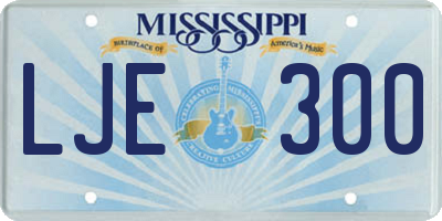 MS license plate LJE300