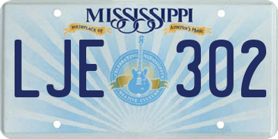 MS license plate LJE302