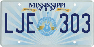 MS license plate LJE303
