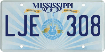 MS license plate LJE308