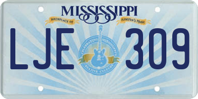 MS license plate LJE309