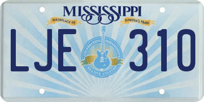 MS license plate LJE310