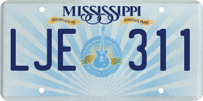 MS license plate LJE311