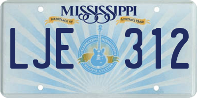 MS license plate LJE312