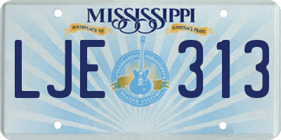 MS license plate LJE313