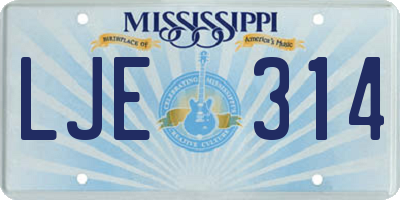MS license plate LJE314