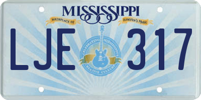 MS license plate LJE317