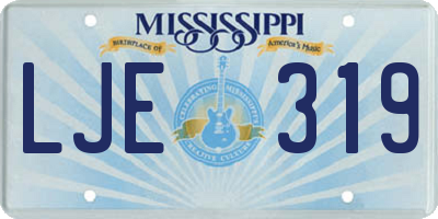 MS license plate LJE319