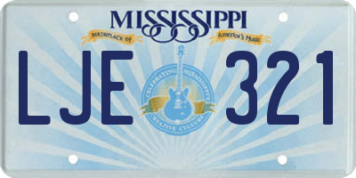 MS license plate LJE321