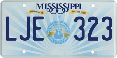 MS license plate LJE323