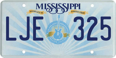 MS license plate LJE325