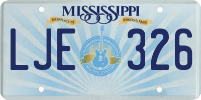 MS license plate LJE326