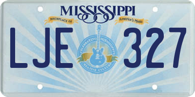 MS license plate LJE327