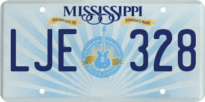 MS license plate LJE328