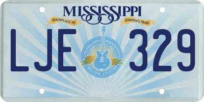 MS license plate LJE329