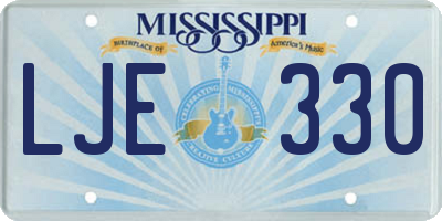 MS license plate LJE330