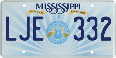 MS license plate LJE332