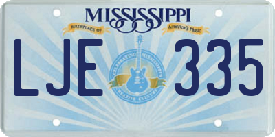 MS license plate LJE335