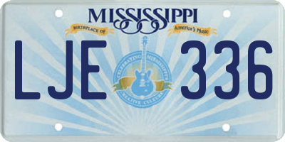 MS license plate LJE336