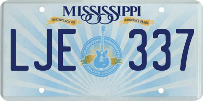 MS license plate LJE337