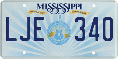 MS license plate LJE340