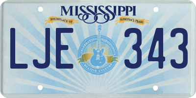 MS license plate LJE343
