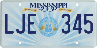 MS license plate LJE345