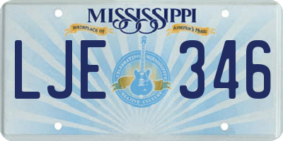 MS license plate LJE346