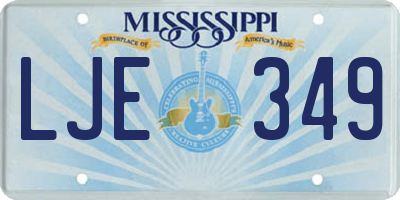 MS license plate LJE349