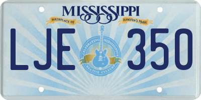 MS license plate LJE350