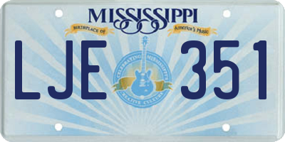 MS license plate LJE351