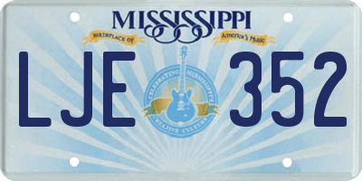 MS license plate LJE352