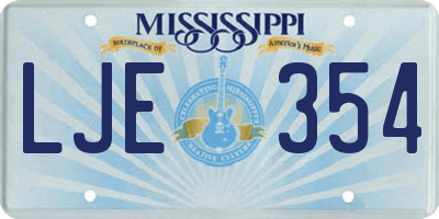 MS license plate LJE354