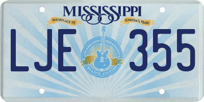 MS license plate LJE355