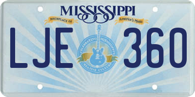 MS license plate LJE360