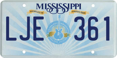 MS license plate LJE361