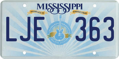 MS license plate LJE363