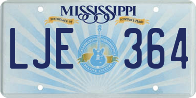 MS license plate LJE364