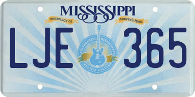 MS license plate LJE365