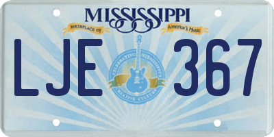 MS license plate LJE367