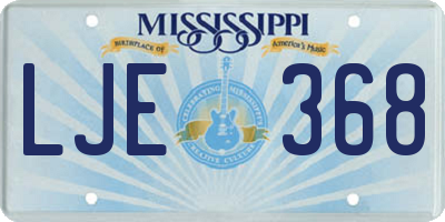 MS license plate LJE368