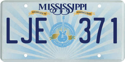 MS license plate LJE371