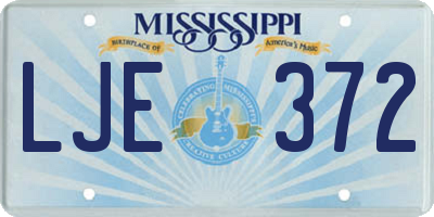 MS license plate LJE372