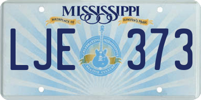 MS license plate LJE373