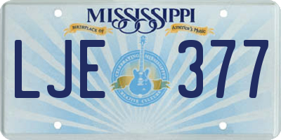 MS license plate LJE377