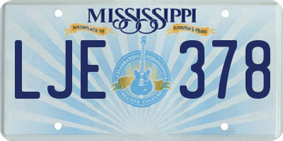 MS license plate LJE378